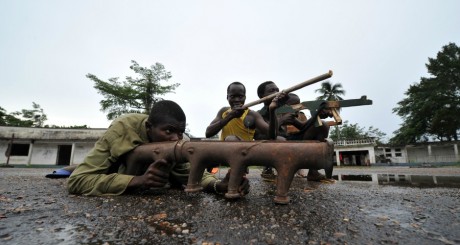 Des membres de la Séléka chrétiens, à Bérengo / AFP