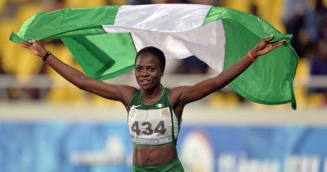 Amusan Oluwatobiloba et les autres athlètes nigérians auraient pu manquer leurs chances de médailles. Monirul Bhuiyan / AFP 