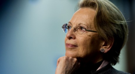 Michèle Alliot-Marie, la ministre française des Affaires étrangères, au congrès national de l'UMP, à Paris, le 30 janvier 2010.R