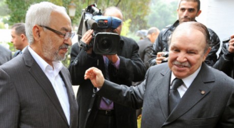 Visite officielle de Rached Ghannouchi en Algérie le 21 novembre 2011. AFP/FAROUK BATICHE