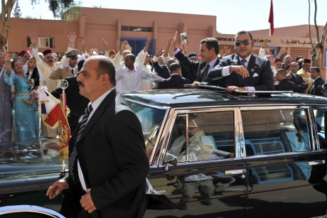 Mohammed VI et Nicolas Sarkozy à Marrakech, le 27 octobre 2007.
