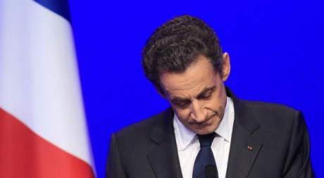 Nicolas Sarkozy lors de son discours de défaite, Paris, 6 mai 2012. REUTERS/Yves Herman