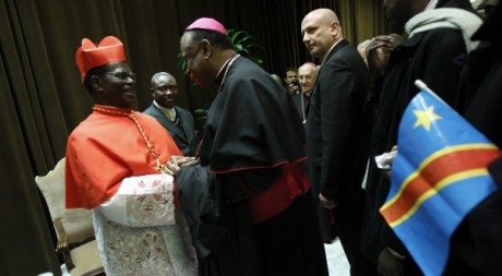 LauMgr Monsegwo, archevêque de Kinshasa, lors de sa nomination comme cardinal, Le Vatican,, 2010 © Tony Gentile / Reuters