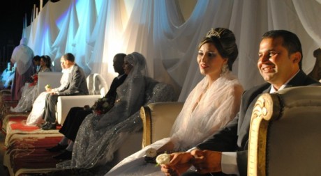 Des mariés, lors de la cérémonie de Ksar Saïd, près de Tunis. © Tous droits réservés