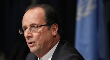 François Hollande lors d'une conférence à New York, 25 septembre 2012. © REUTERS/Eduardo Munoz
