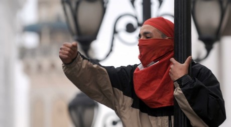 Manifestation d'habitants de Kasserine à Tunis le 25 janvier 2011. AFP/FETHI BELAID
