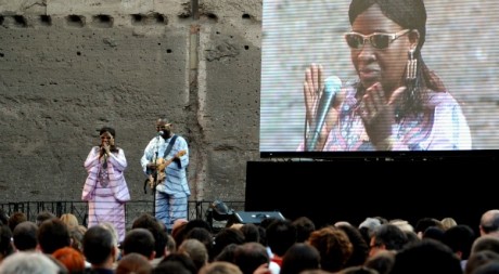 Amadou et Mariam lors d'un concert à Rome, juin 2011. © TIZIANA FABI / AFP