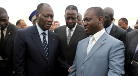 Alassane Ouattara et Guillaume Soro à Abidjan le 21 octobre 2011. REUTERS/Thierry Gouegnon 