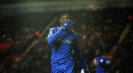 Demba Ba, le 5 janvier, lors de son premier match avec le Chelsea. © REUTERS/Kieran Doherty