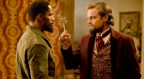 Django (Jamie Foxx) et Calvin J. Candie (Leonardo DiCaprio). cc Allo ciné
