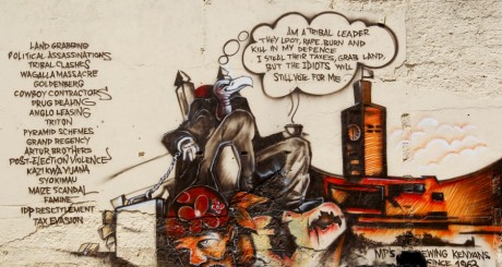 Affiche murale humoristique contre la corruption, Kenya, avril 2012 / REUTERS