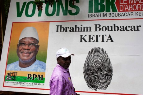 Affiche électorale d'Ibrahim Boubacar Keita, le 2 août 2013, à Bamako. REUTERS/Joe Penney