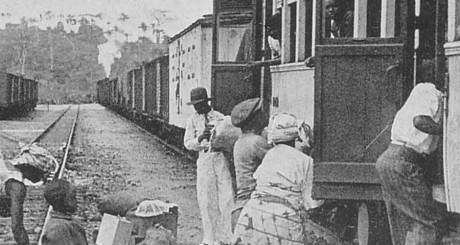 Le chemin de fer de Kinshasa, dans les années 1930. Shigemitsu Fukao via Wikimedia Commons.