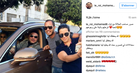 Capture d'écran d'un selfie avec Mohammed VI sur Instagram. DR