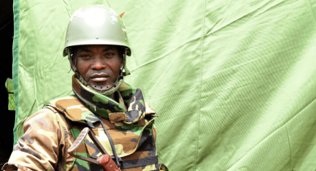 Soldat de l'armée centrafricaine (mai 2017). Saber Jendoubi/DR